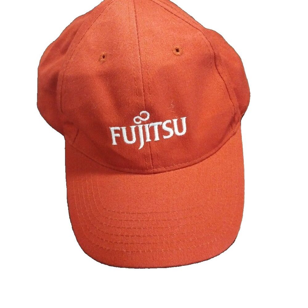 Fujitsu Company Hat Red Otto Logo IT Photo Uniform Cap Employee Corporate Work